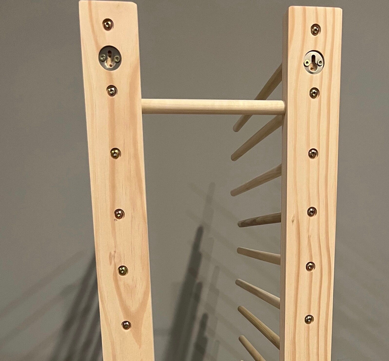 Heavier Duty Wall Mount Art Storage/Drying Rack - 24” long version with multiple height options - Pictured with 18” Tall Dowels