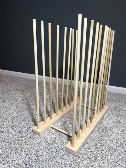 Handmade Wood Art Storage Rack: Canvas, Picture Frame Organizer - Optional Wheels