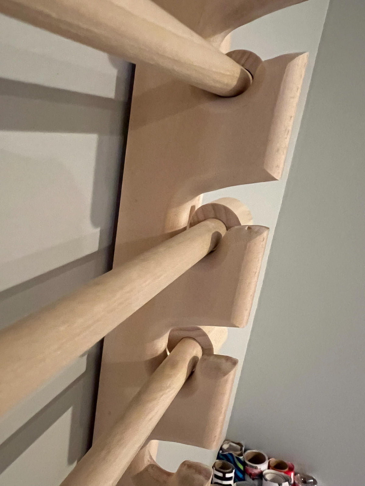 Handmade Wrapping Paper Roll Storage Rack - Easy Front Load Design - Holds 10 rolls