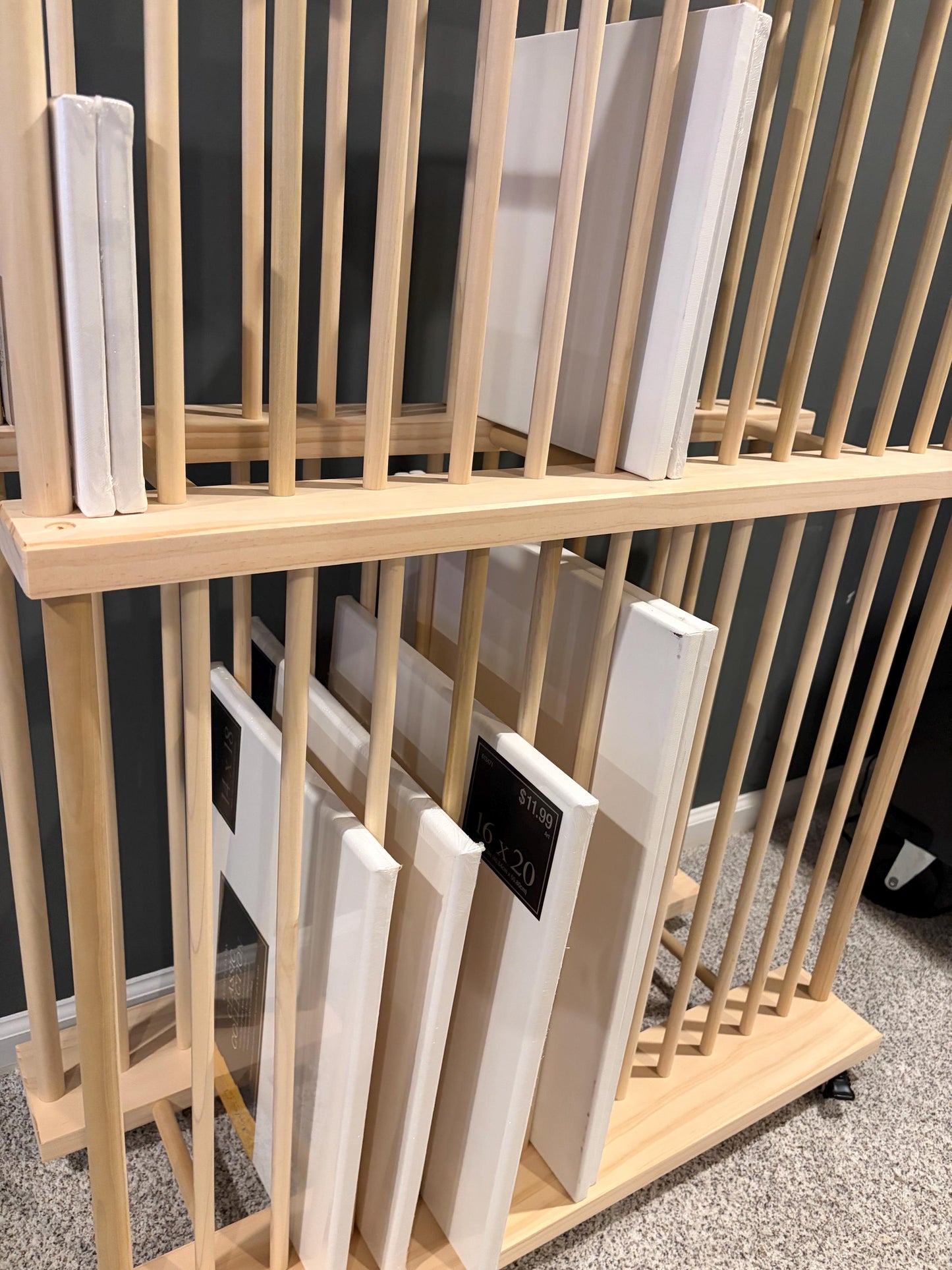 Two Tier Enclosed Art Storage Cart With Swivel Caster Wheels - Several Size Options or Custom Order