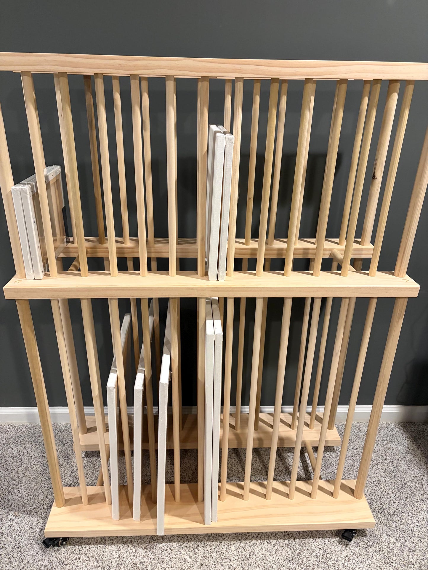 Two Tier Enclosed Art Storage Cart With Swivel Caster Wheels - Several Size Options or Custom Order