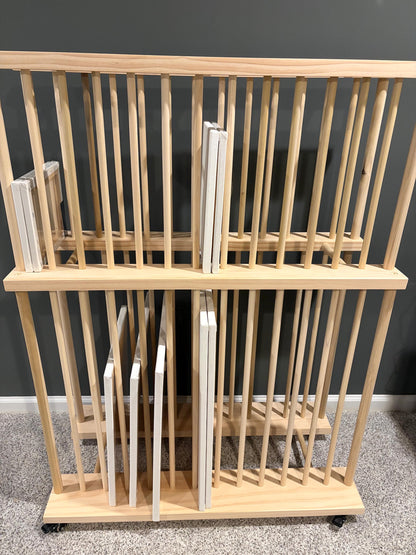 Two Tier Enclosed Art Storage Cart With Swivel Caster Wheels - Several Size Options or Custom Order