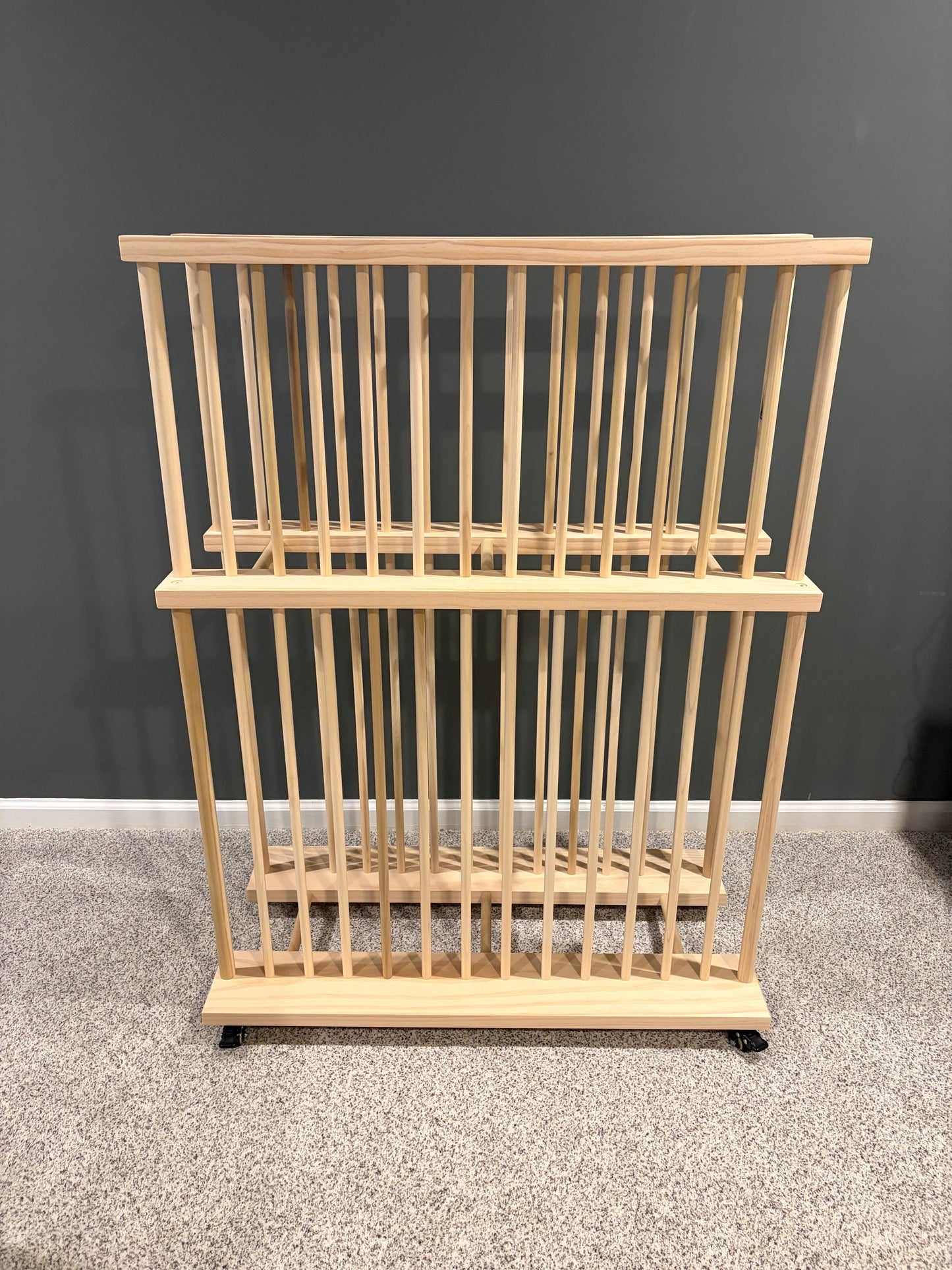 Two Tier Enclosed Art Storage Cart With Swivel Caster Wheels - Several Size Options or Custom Order