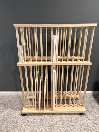 Two Tier Enclosed Art Storage Cart With Swivel Caster Wheels - Several Size Options or Custom Order