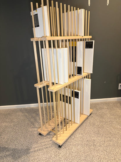 Three Tier Art Storage Cart - Three Levels of Canvas Storage - Custom Sizes Available