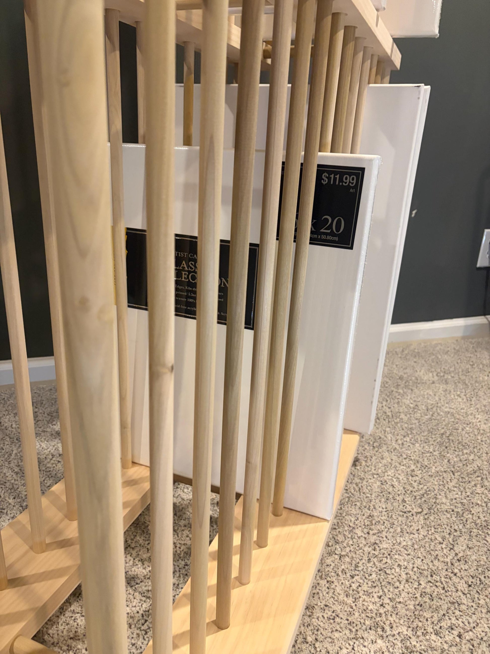 Three Tier Art Storage Cart - Three Levels of Canvas Storage - Custom Sizes Available