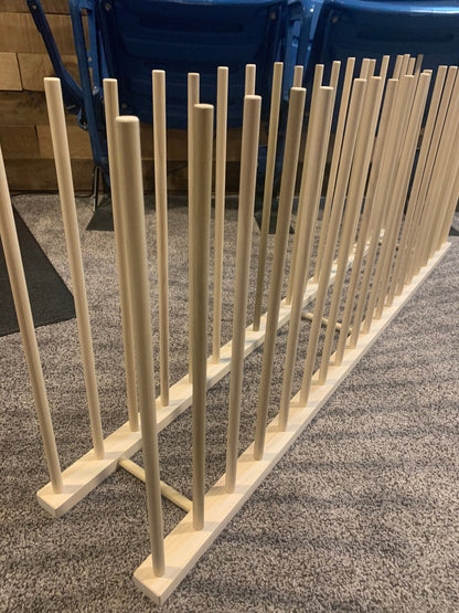 Art Storage Rack - 46" long by 8" wide with 18" tall dowels